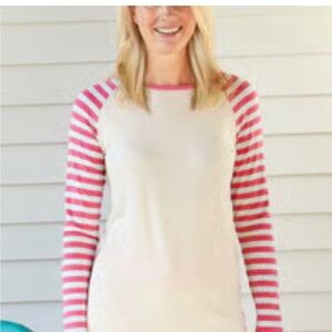 SOLD! NWT Matilda Jane Cream, Pink, & Light Blue Striped Long Sleeve Pajama Top